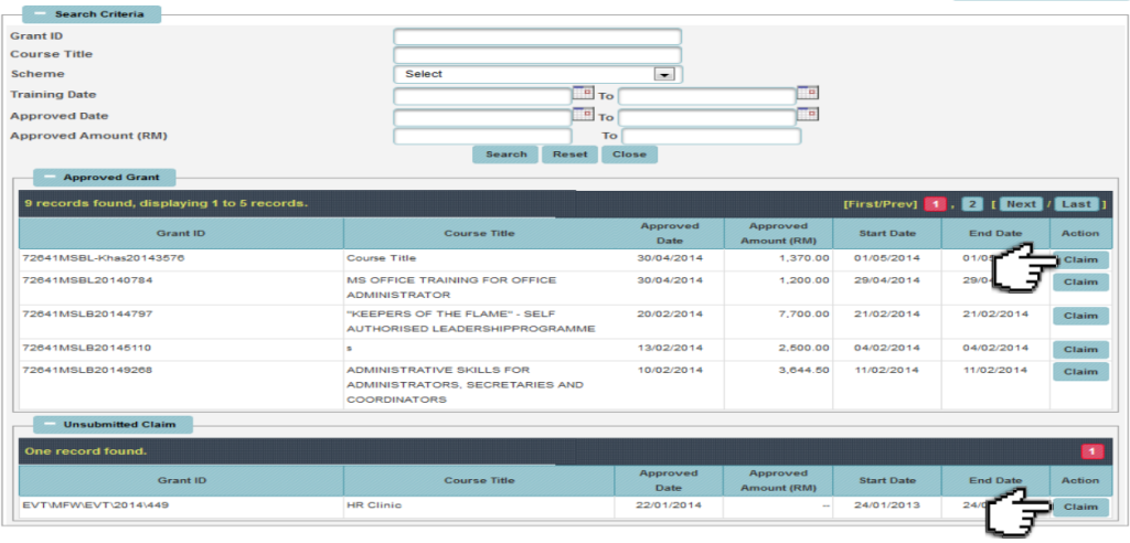 HRD Corp Claimable Courses